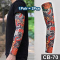 2Pcs Black Snake Tattoo Sleeves Men Women UV Sun Protection Arm Warmers Outdoor Cycling Sports Fake Tattoo Full Arm Sleeves