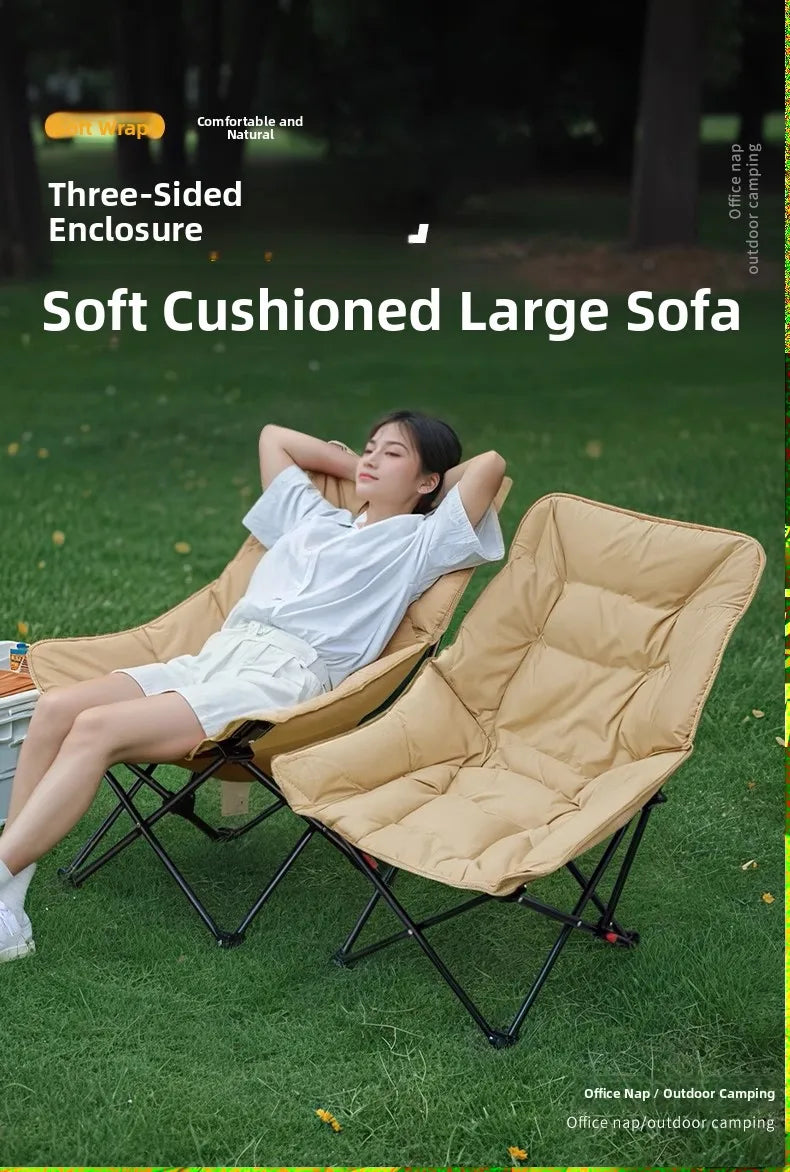 Portable Outdoor Suthing Chair Moon Chair Nap Chair Cam Beach Chair Foldable High Barest Large Bearing Capaci