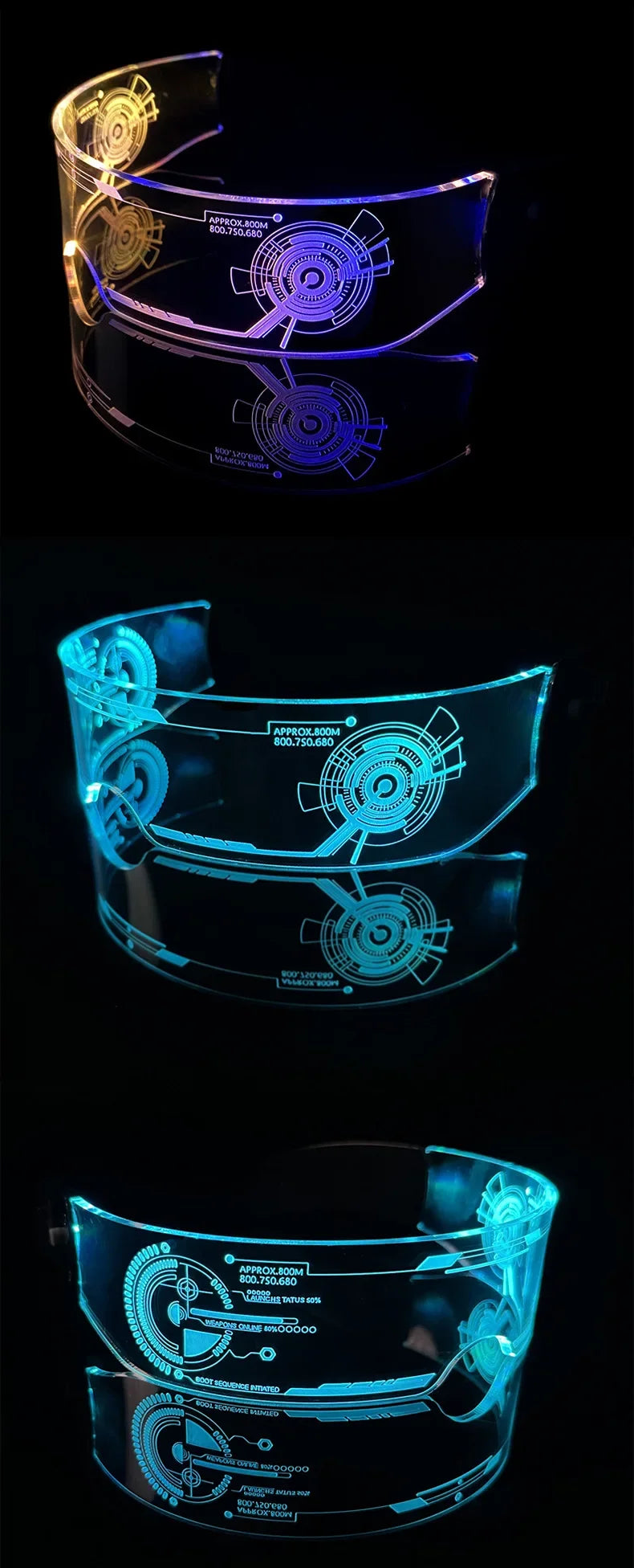 LED luminous glasses, technological glasses, rainbow storm glasses, bar atmosphere props