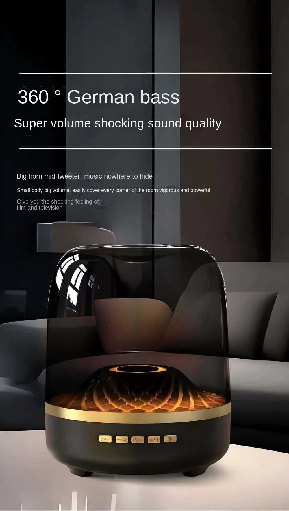 2025 New Glass 4th Generation Colorful Light Wireless Bluetooth Speaker Mini Computer Plug in Convenient Outdoor Subwoofer Speak