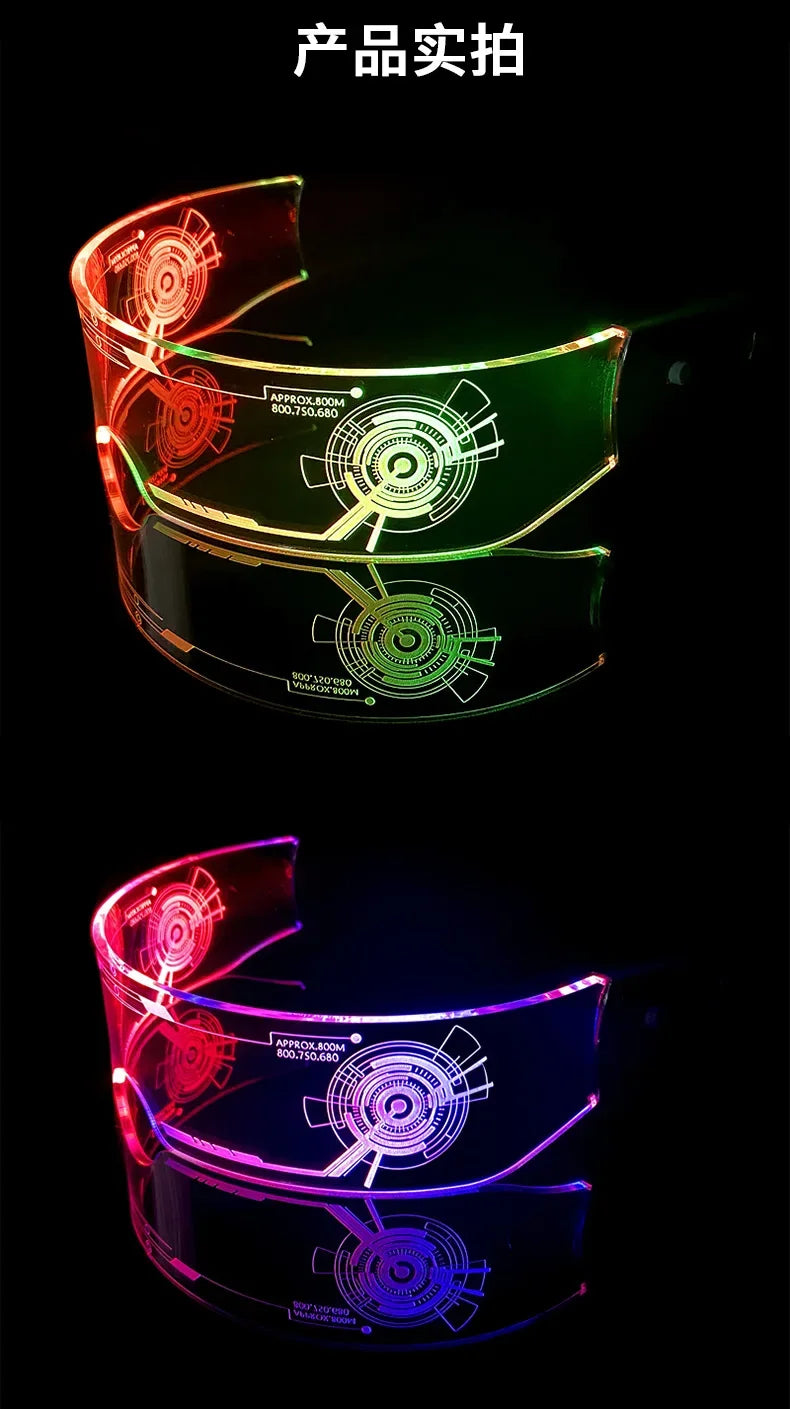 LED luminous glasses, technological glasses, rainbow storm glasses, bar atmosphere props
