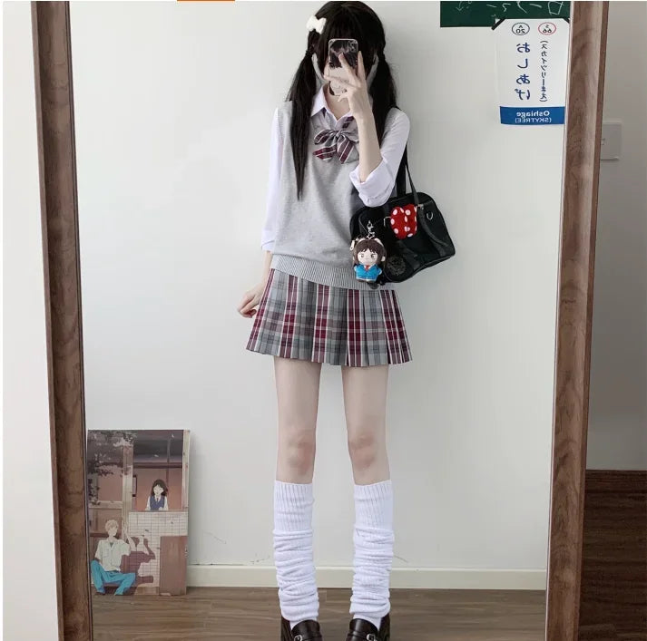 Japanese School Uniform, College Style Uniform, Short Skirt, Student Pleated Dance Skirt