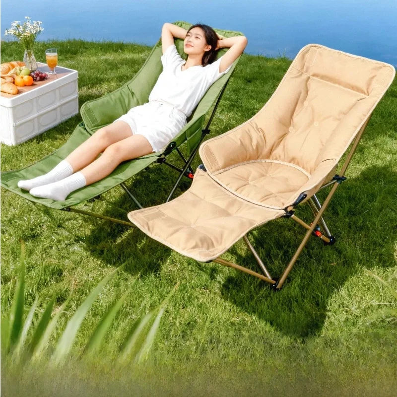 Portable Outdoor Suthing Chair Moon Chair Nap Chair Cam Beach Chair Foldable High Barest Large Bearing Capaci