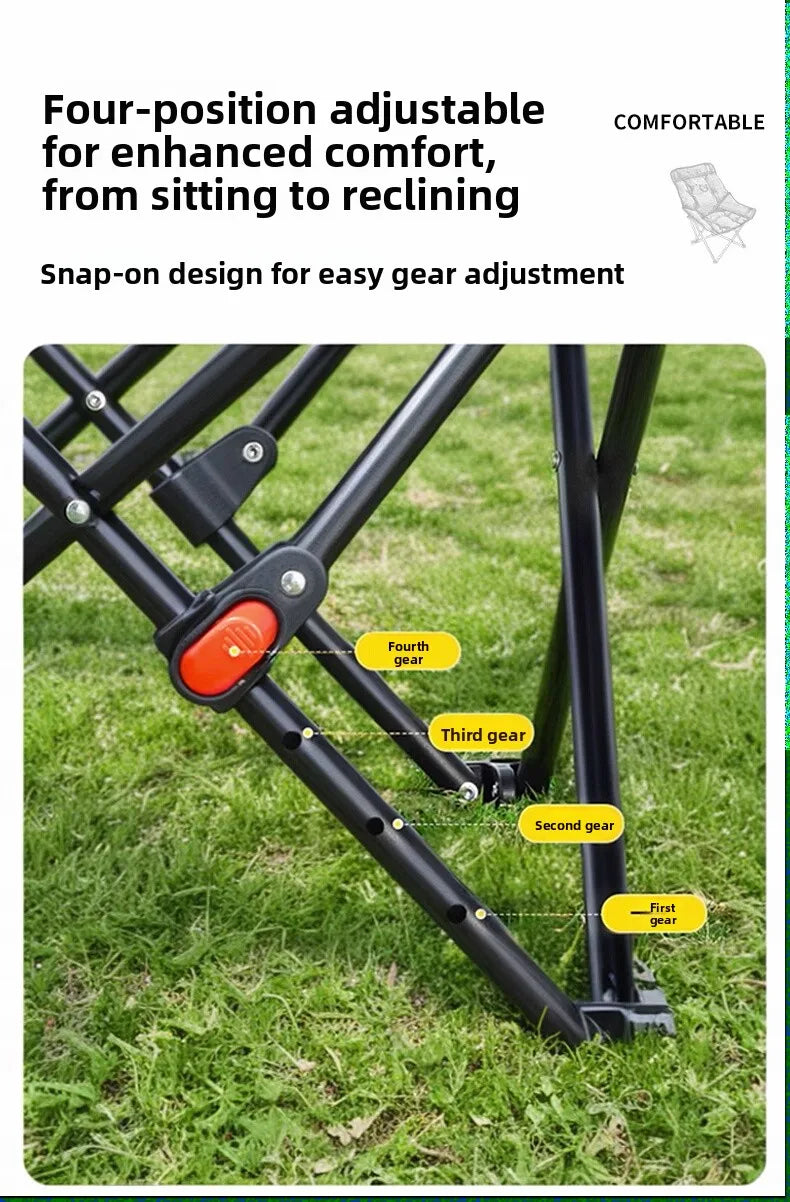Portable Outdoor Suthing Chair Moon Chair Nap Chair Cam Beach Chair Foldable High Barest Large Bearing Capaci