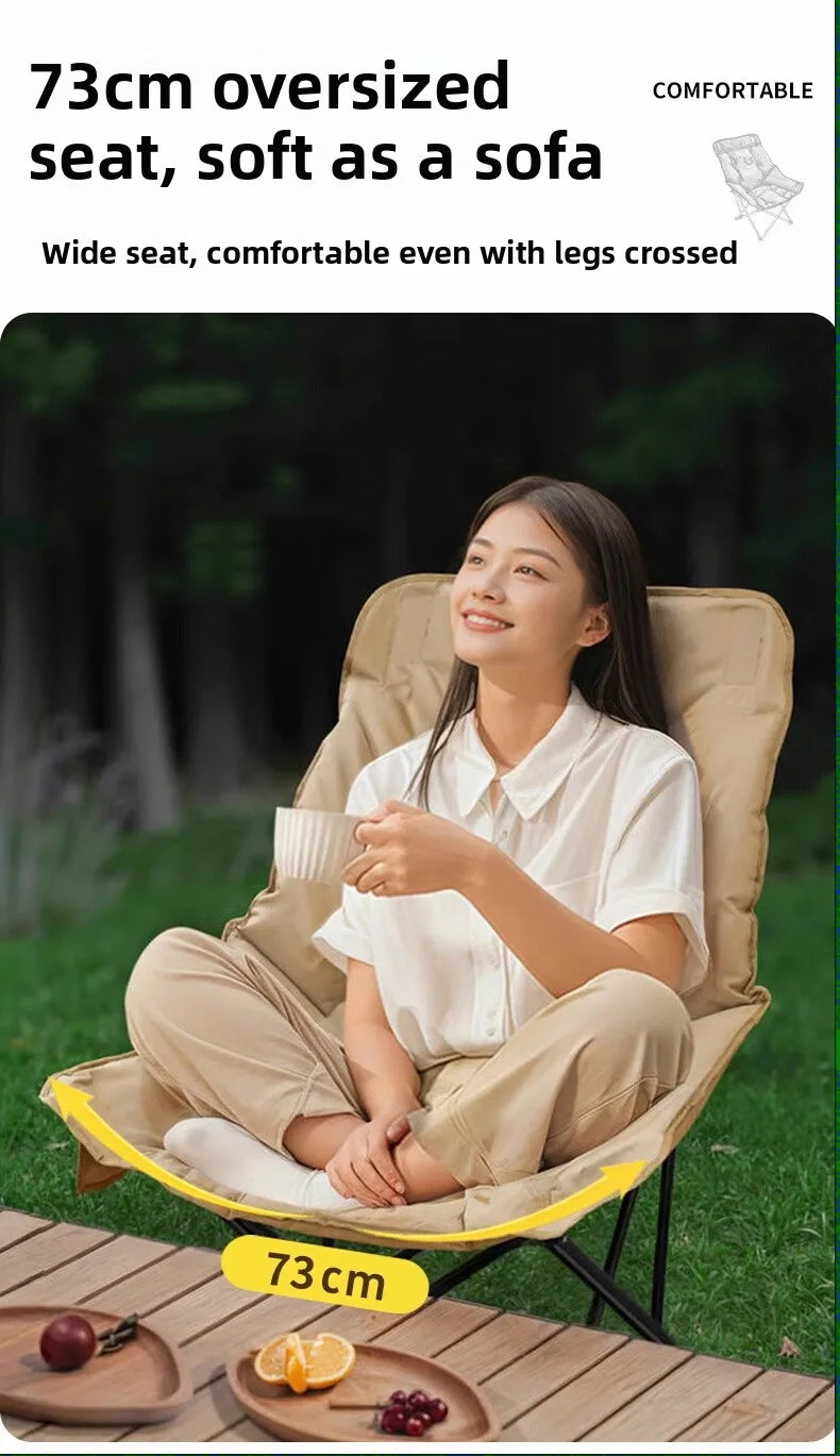 Portable Outdoor Suthing Chair Moon Chair Nap Chair Cam Beach Chair Foldable High Barest Large Bearing Capaci