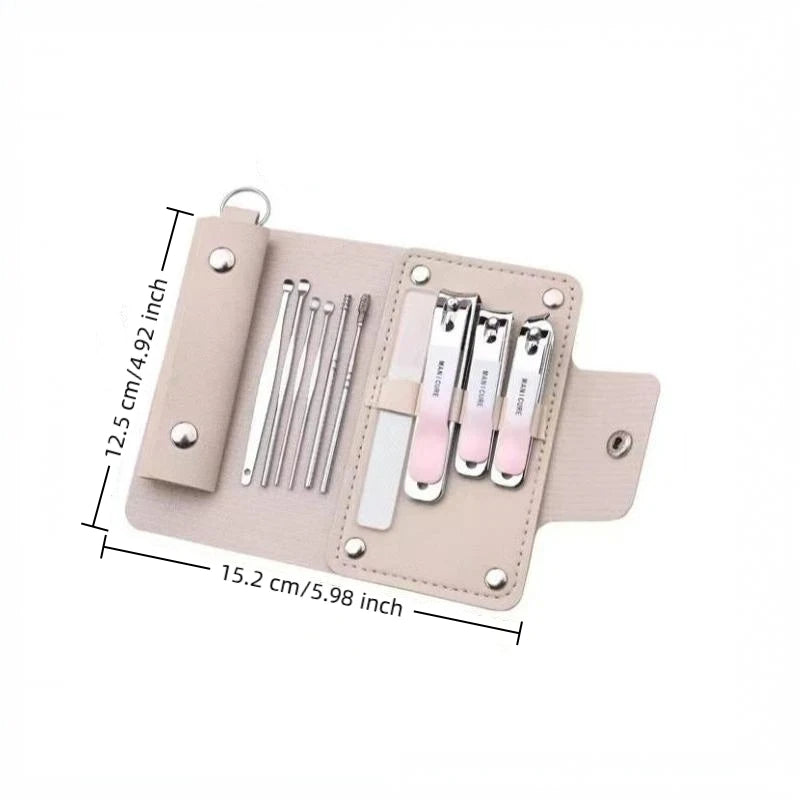 10-Piece Professional Nail Clippers Nail File Set Stainless Steel Manicure & Pedicure Kit With Ear Digging Spoon Grooming