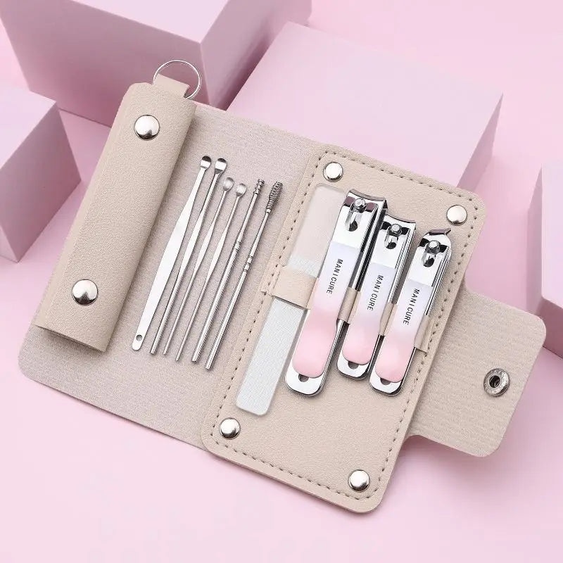 10-Piece Professional Nail Clippers Nail File Set Stainless Steel Manicure & Pedicure Kit With Ear Digging Spoon Grooming