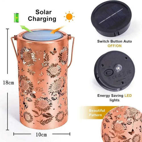 1/2/4PCS Colorful Sunflower Solar Lanterns Outdoor Waterproof Hanging Solar Powered Garden Lights for Porch Lawn Pathway Decor